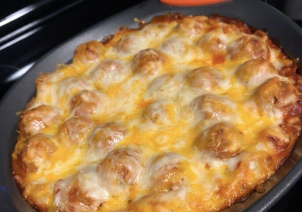 Meat Balls with Potatoes and Cheese