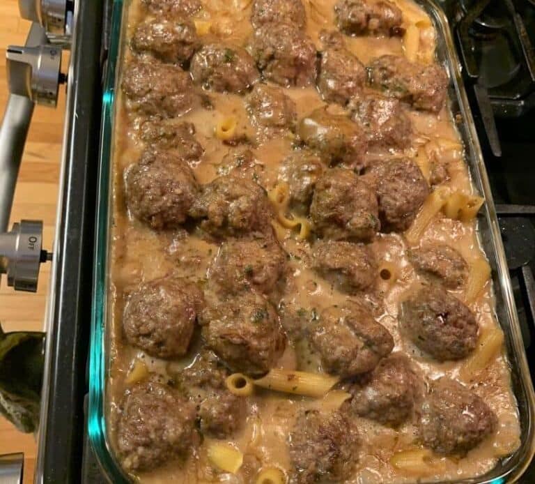 Swedish Meatball Noodle Bake