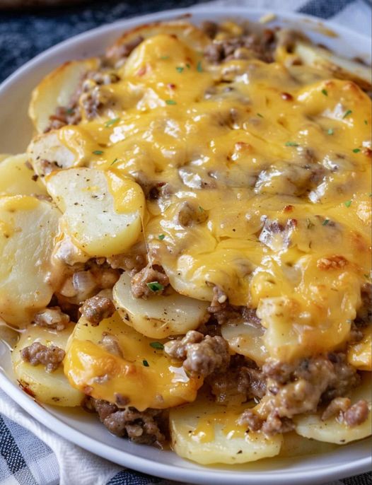 Cheesy Hamburger Potato Casserole v